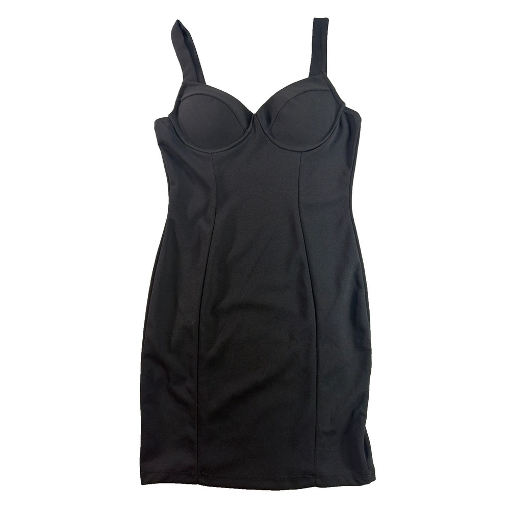 Haute Monde Black Bustier Bodycon Mini Dress‎ Women Medium Sweetheart Cup LBD